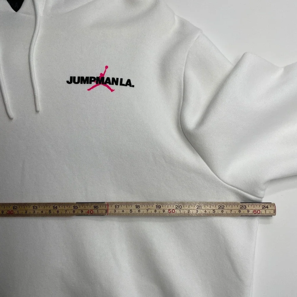 Jordan Jumpman LA Flights Over Los Angeles Hoodie White Pink Rare Streetwear XL